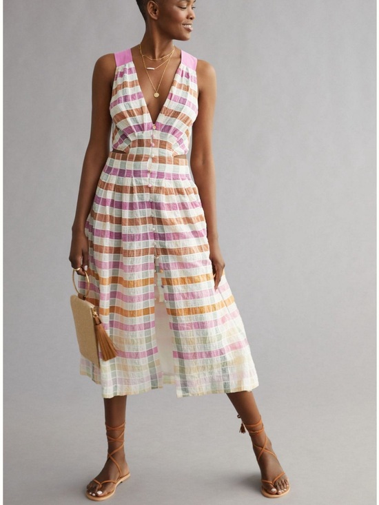 Maeve Dresses & Skirts - Anthropologie Maeve ombré Pastel Striped Sundress in Pink, Peach
